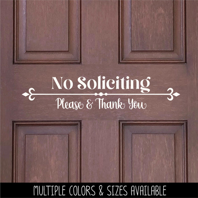 No Soliciting Vinyl Decal, No Soliciting Vinyl Sticker, No Soliciting Door Decal, No Soliciting Window Decal, No Soliciting Sign,Wall Decal