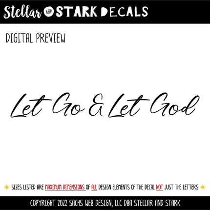 Let Go & Let God Decal, Let Go and Let God Sticker, Christian Saying, Bible Verse, Motivational Saying, Jesus, Wall Mural, Give It To God
