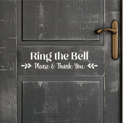 Floral Ring the Bell Vinyl Decal, Ring the Bell Sticker, Ring the Bell Decal, Ring the Bell Wall Decal, Ring Bell Door Decal, Window Decal