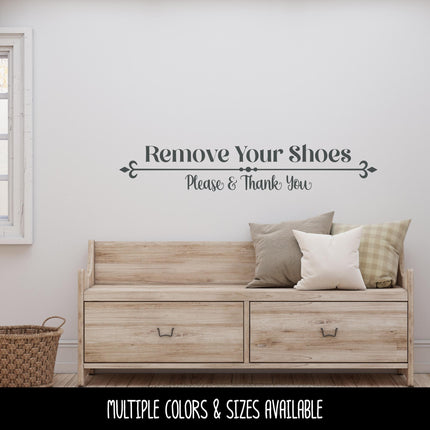 Remove Your Shoes Please and Thank You Decal -Remove Your Shoes Sticker -Remove Your Shoes Door Decal -Remove Your Shoes Wall Decal, Sign