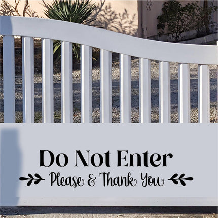 Do Not Enter Please & Thank You Decal - Do Not Enter Sticker - Do Not Enter Sign - Do Not Enter Wall Decal - Do Not Enter Door Decal