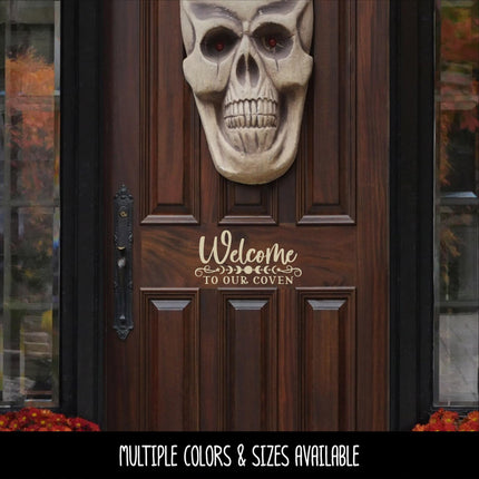 Welcome to Our Coven Decal, Welcomes Witches, Witch Sticker, Halloween Decal, Autumn Decor, Fall Decor, Witch Decor, Witch Welcome Sign