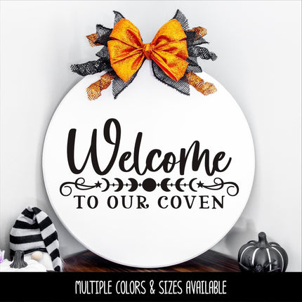 Welcome to Our Coven Decal, Welcomes Witches, Witch Sticker, Halloween Decal, Autumn Decor, Fall Decor, Witch Decor, Witch Welcome Sign