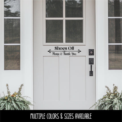 Shoes Off Please & Thank You Decal - Shoes Off Sticker - Shoes Off Sign - Shoes Off Wall Decal - Shoes Off Door Decal - Remove Your Shoes