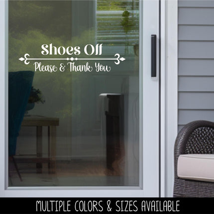 Shoes Off Please & Thank You Decal - Shoes Off Sticker - Shoes Off Sign - Shoes Off Wall Decal - Shoes Off Door Decal - Remove Your Shoes