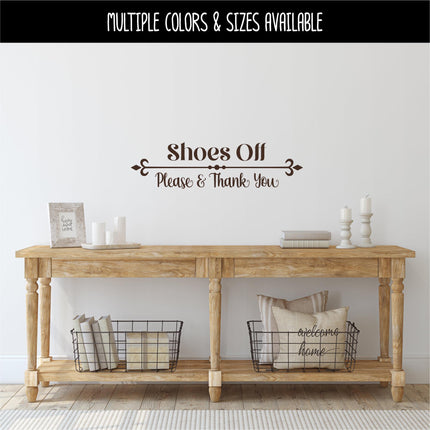 Shoes Off Please & Thank You Decal - Shoes Off Sticker - Shoes Off Sign - Shoes Off Wall Decal - Shoes Off Door Decal - Remove Your Shoes