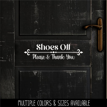 Shoes Off Please & Thank You Decal - Shoes Off Sticker - Shoes Off Sign - Shoes Off Wall Decal - Shoes Off Door Decal - Remove Your Shoes