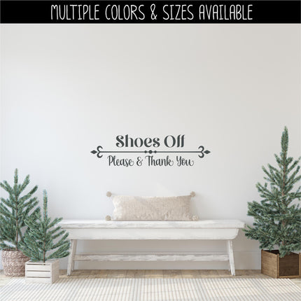 Shoes Off Please & Thank You Decal - Shoes Off Sticker - Shoes Off Sign - Shoes Off Wall Decal - Shoes Off Door Decal - Remove Your Shoes