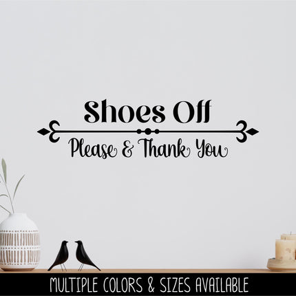 Shoes Off Please & Thank You Decal - Shoes Off Sticker - Shoes Off Sign - Shoes Off Wall Decal - Shoes Off Door Decal - Remove Your Shoes
