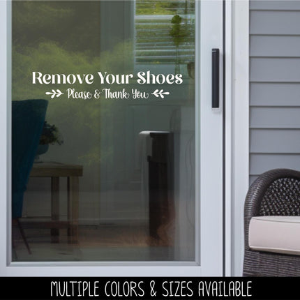 Remove Your Shoes Please and Thank You Decal -Remove Your Shoes Sticker -Remove Your Shoes Door Decal -Remove Your Shoes Wall Decal - Sign