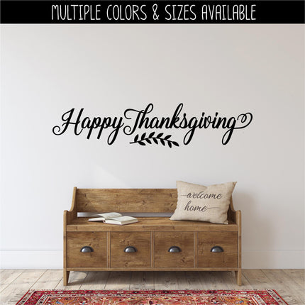 Happy Thanksgiving Decal, Happy Thanksgiving Sticker, Happy Thanksgiving Door Decal, Thanksgiving Wall Decal, Happy Thanksgiving Sign, Decor