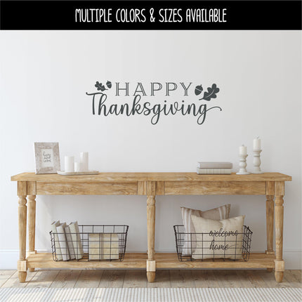 Happy Thanksgiving Decal, Happy Thanksgiving Sticker, Happy Thanksgiving Door Decal, Thanksgiving Wall Decal, Happy Thanksgiving Sign, Decor
