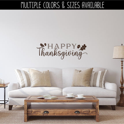 Happy Thanksgiving Decal, Happy Thanksgiving Sticker, Happy Thanksgiving Door Decal, Thanksgiving Wall Decal, Happy Thanksgiving Sign, Decor