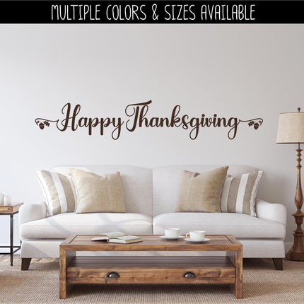 Happy Thanksgiving Decal, Happy Thanksgiving Sticker, Happy Thanksgiving Door Decal, Thanksgiving Wall Decal, Happy Thanksgiving Sign, Decor