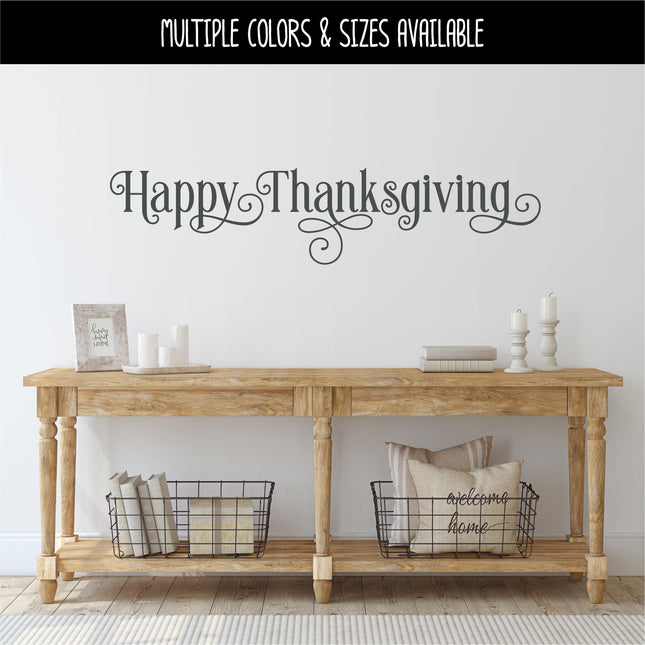 Happy Thanksgiving Decal, Happy Thanksgiving Sticker, Happy Thanksgiving Door Decal, Thanksgiving Wall Decal, Happy Thanksgiving Sign, Decor