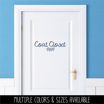 Coat Closet Vinyl Decal - Coat Closet Sticker - Coat Closet Decal - Coat Closet Door Decal - Coat Closet Label - Coat Closet Sign