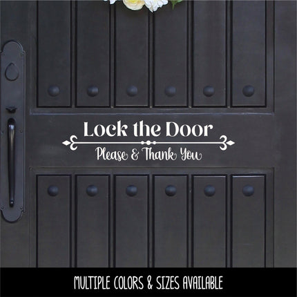 Lock Door Please & Thank You Decal - Lock Door Sticker - Lock Sign - Lock Door Wall Decal - Lock Door Door Decal - Keep Door Locked Decal