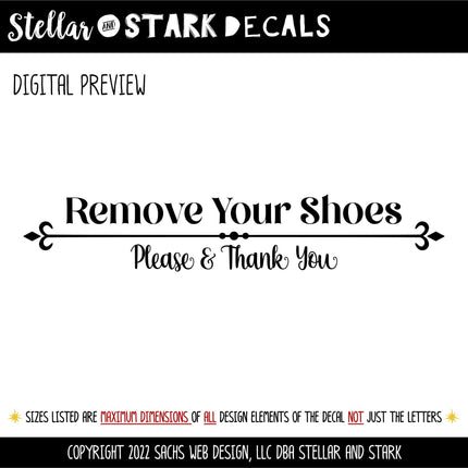 Remove Your Shoes Please and Thank You Decal -Remove Your Shoes Sticker -Remove Your Shoes Door Decal -Remove Your Shoes Wall Decal, Sign