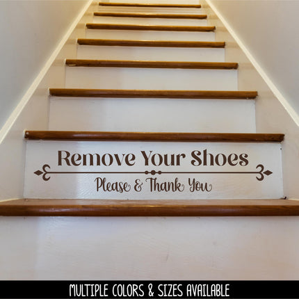 Remove Your Shoes Please and Thank You Decal -Remove Your Shoes Sticker -Remove Your Shoes Door Decal -Remove Your Shoes Wall Decal, Sign