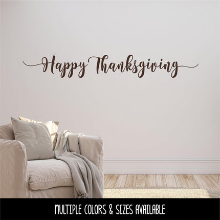 Happy Thanksgiving Decal, Happy Thanksgiving Sticker, Happy Thanksgiving Door Decal, Thanksgiving Wall Decal, Happy Thanksgiving Sign, Decor