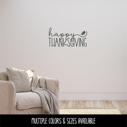 Happy Thanksgiving Decal, Happy Thanksgiving Sticker, Happy Thanksgiving Door Decal, Thanksgiving Wall Decal, Happy Thanksgiving Sign, Decor