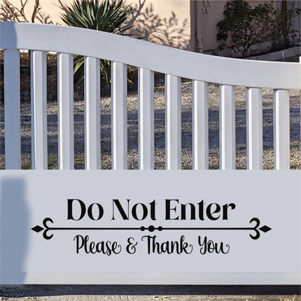 Do Not Enter Please & Thank You Decal - Do Not Enter Sticker - Do Not Enter Sign - Do Not Enter Wall Decal - Do Not Enter Door Decal