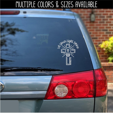 Let Your Light Shine Decal, Matthew 5:16 Decal, Be the Light Decal, Religious Decal, Christian Decal, Jesus Decal, Laptop Sticker, Bible