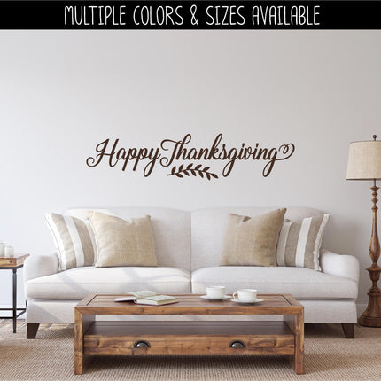 Happy Thanksgiving Decal, Happy Thanksgiving Sticker, Happy Thanksgiving Door Decal, Thanksgiving Wall Decal, Happy Thanksgiving Sign, Decor