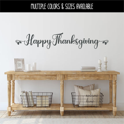 Happy Thanksgiving Decal, Happy Thanksgiving Sticker, Happy Thanksgiving Door Decal, Thanksgiving Wall Decal, Happy Thanksgiving Sign, Decor