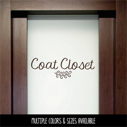 Coat Closet Vinyl Decal - Coat Closet Sticker - Coat Closet Decal - Coat Closet Door Decal - Coat Closet Label - Coat Closet Sign