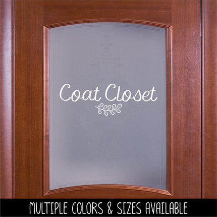 Coat Closet Vinyl Decal - Coat Closet Sticker - Coat Closet Decal - Coat Closet Door Decal - Coat Closet Label - Coat Closet Sign