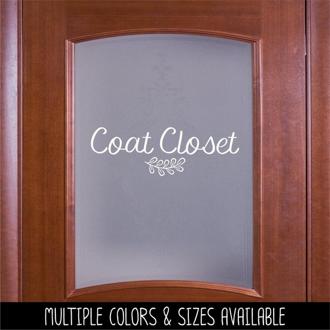 Coat Closet Vinyl Decal - Coat Closet Sticker - Coat Closet Decal - Coat Closet Door Decal - Coat Closet Label - Coat Closet Sign