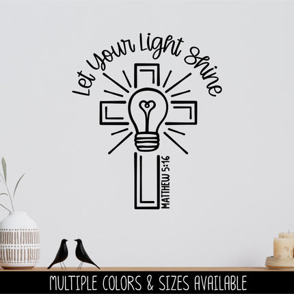 Let Your Light Shine Decal, Matthew 5:16 Decal, Be the Light Decal, Religious Decal, Christian Decal, Jesus Decal, Laptop Sticker, Bible