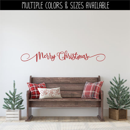 Cursive Merry Christmas Vinyl Decal - Cursive Merry Christmas Vinyl Sticker - Merry Christmas Door Decal - Merry Christmas Wall Decal - Xmas