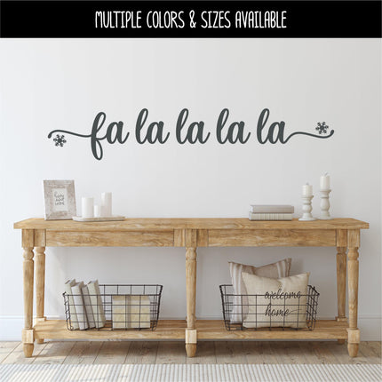 Cursive Fa La La La La Christmas Snowflake Vinyl Decal - Ho Ho Ho Sticker - Ho Ho Ho Door - Ho Ho Ho Christmas Sign - Ho Ho Ho Wall Mural