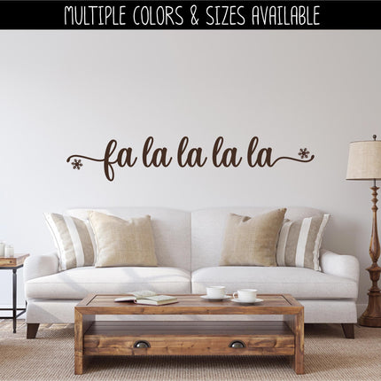 Cursive Fa La La La La Christmas Snowflake Vinyl Decal - Ho Ho Ho Sticker - Ho Ho Ho Door - Ho Ho Ho Christmas Sign - Ho Ho Ho Wall Mural