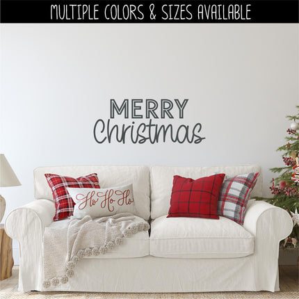Merry Christmas Vinyl Decal - Merry Christmas Vinyl Sticker - Merry Christmas Door Decal - Merry Christmas Wall Decal - Xmas Sign - Holiday