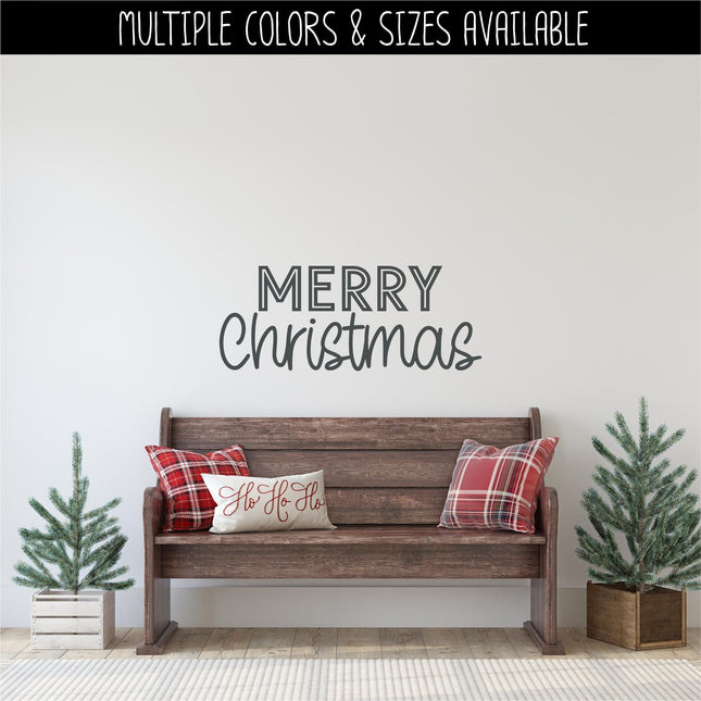 Merry Christmas Vinyl Decal - Merry Christmas Vinyl Sticker - Merry Christmas Door Decal - Merry Christmas Wall Decal - Xmas Sign - Holiday