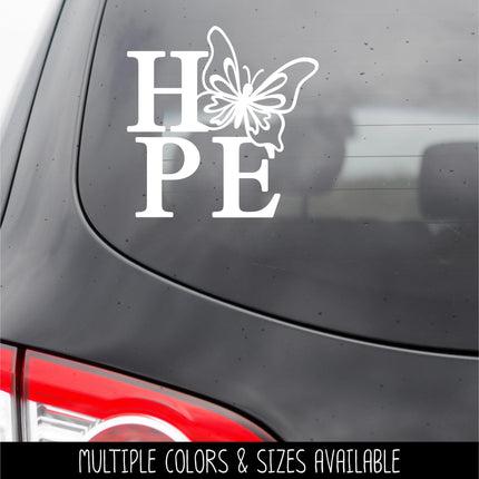 Hope Butterfly Vinyl Decal - Hope Butterfly Sticker - Hope Butterfly Car Decal - Hope Butterfly Wall - Hope Butterfly Sign - Hope Windshield