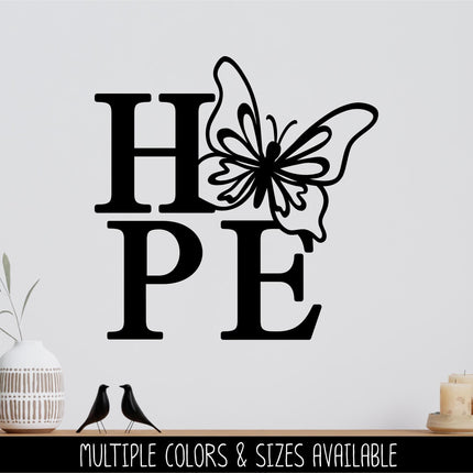 Hope Butterfly Vinyl Decal - Hope Butterfly Sticker - Hope Butterfly Car Decal - Hope Butterfly Wall - Hope Butterfly Sign - Hope Windshield