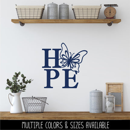 Hope Butterfly Vinyl Decal - Hope Butterfly Sticker - Hope Butterfly Car Decal - Hope Butterfly Wall - Hope Butterfly Sign - Hope Windshield