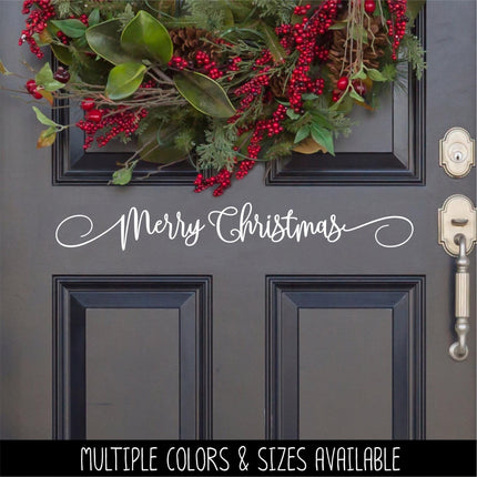 Cursive Merry Christmas Vinyl Decal - Cursive Merry Christmas Vinyl Sticker - Merry Christmas Door Decal - Merry Christmas Wall Decal - Xmas