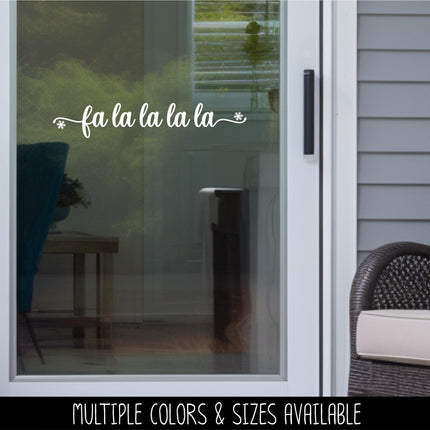 Cursive Fa La La La La Christmas Snowflake Vinyl Decal - Ho Ho Ho Sticker - Ho Ho Ho Door - Ho Ho Ho Christmas Sign - Ho Ho Ho Wall Mural