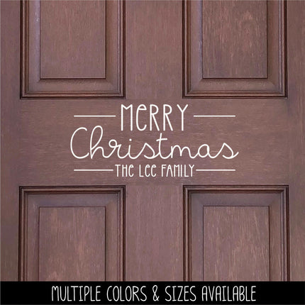 Custom Merry Christmas Family Name Decal, Customizable Name Merry Christmas Sign, Customized Merry Christmas Sticker, Personalized Holiday