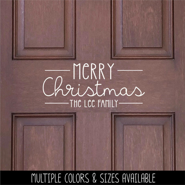 Custom Merry Christmas Family Name Decal, Customizable Name Merry Christmas Sign, Customized Merry Christmas Sticker, Personalized Holiday
