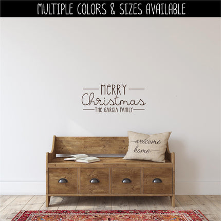Custom Merry Christmas Family Name Decal, Customizable Name Merry Christmas Sign, Customized Merry Christmas Sticker, Personalized Holiday