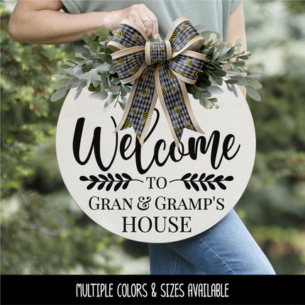 Custom Welcome to Grandparents Name House Decal, Custom Grandparents Sign, Custom Nana & Papa Sticker, Custom Grandma and Grandpa Decal