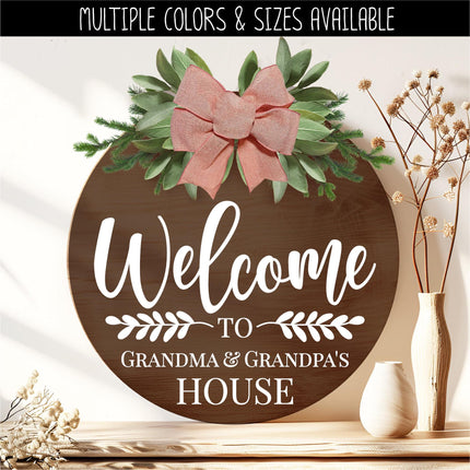 Custom Welcome to Grandparents Name House Decal, Custom Grandparents Sign, Custom Nana & Papa Sticker, Custom Grandma and Grandpa Decal