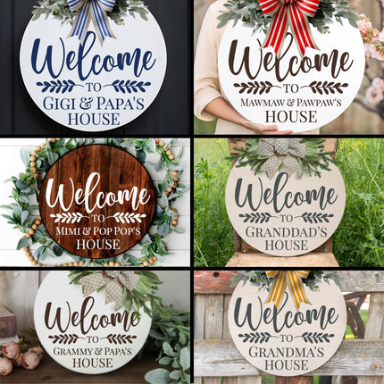 Custom Welcome to Grandparents Name House Decal, Custom Grandparents Sign, Custom Nana & Papa Sticker, Custom Grandma and Grandpa Decal
