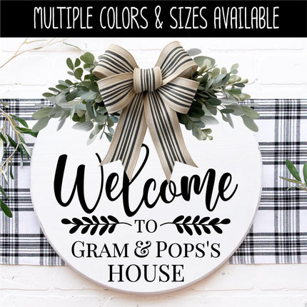 Custom Welcome to Grandparents Name House Decal, Custom Grandparents Sign, Custom Nana & Papa Sticker, Custom Grandma and Grandpa Decal